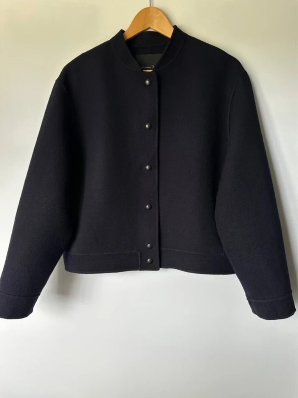 Massimo Dutti Navy Wool Bomber Jacket Size M